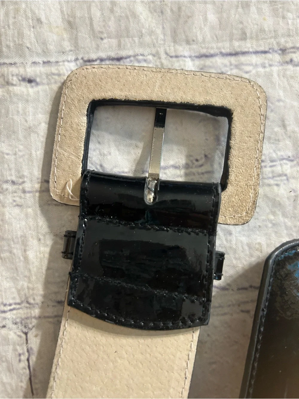 LAKE SHORE DRIVE WIDE BLACK PATENT LEATHER & (2)  PATENT BLACK & BROWN BELTS